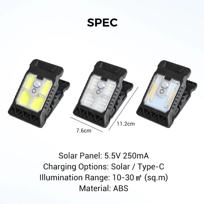 Outdoor Solar Clip Light with Motion Sensor