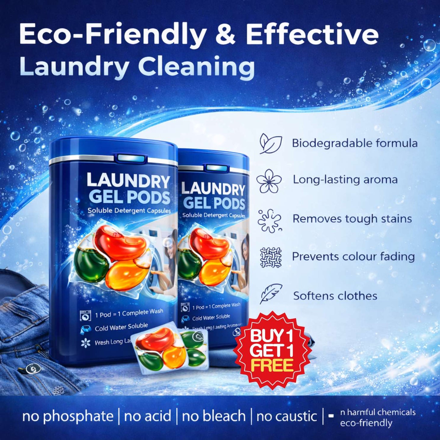 Laundry Enzyme Active Stain Remover | BUY 1 GET 1 FREE