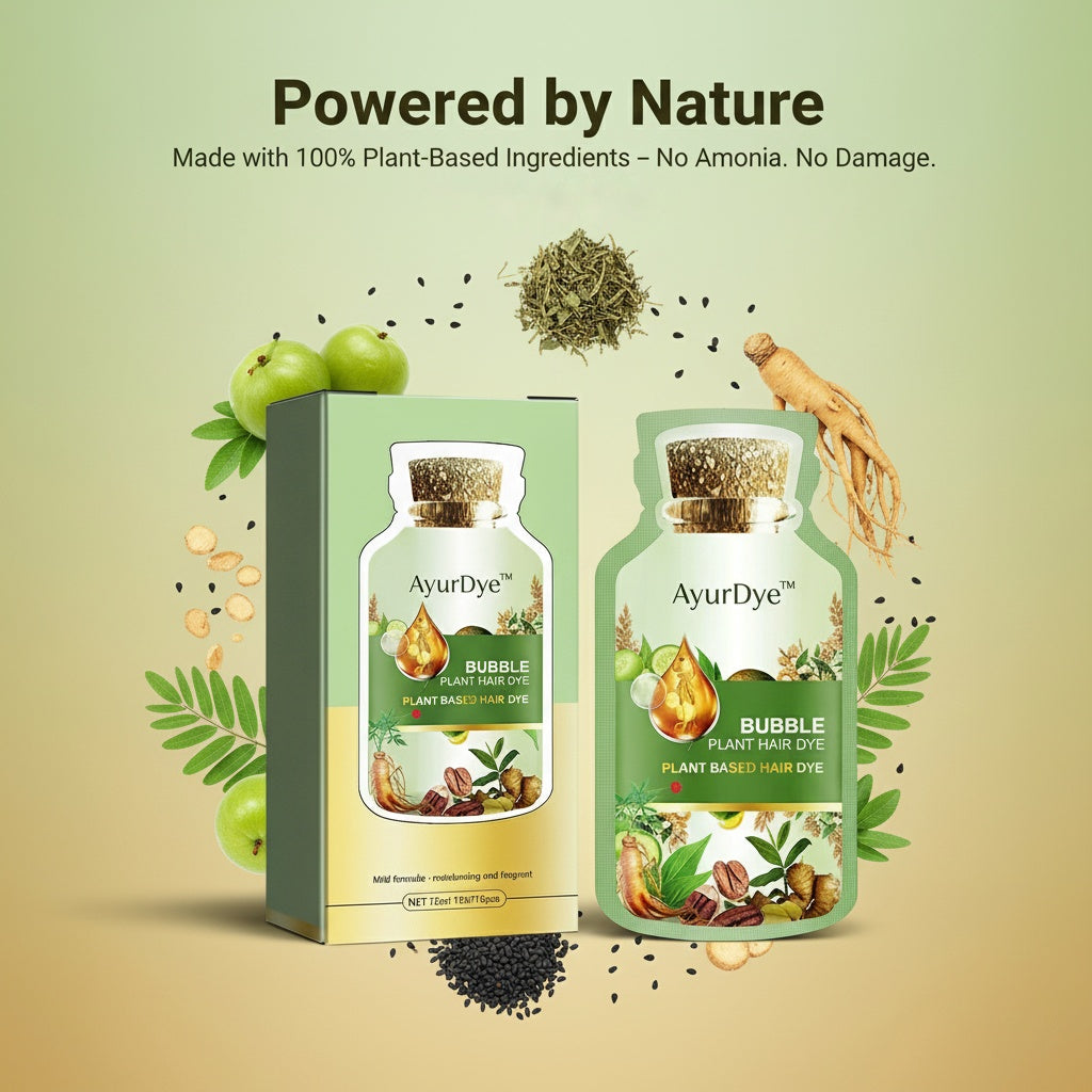 🌿 AyurDye™ – Ayurvedic Bubble Hair Color
