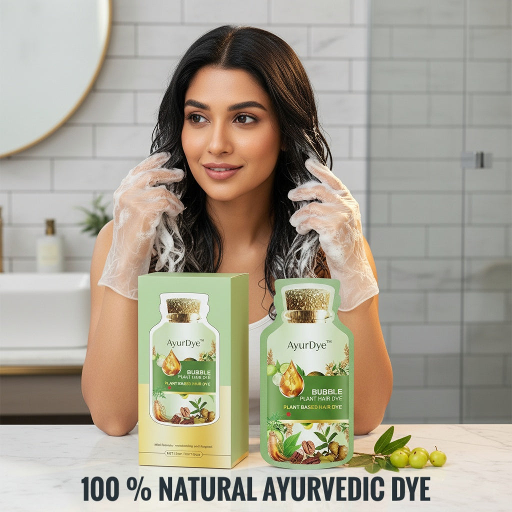 🌿 AyurDye™ – Ayurvedic Bubble Hair Color