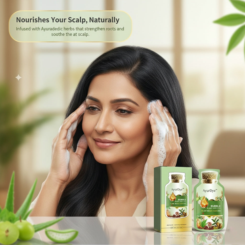 🌿 AyurDye™ – Ayurvedic Bubble Hair Color