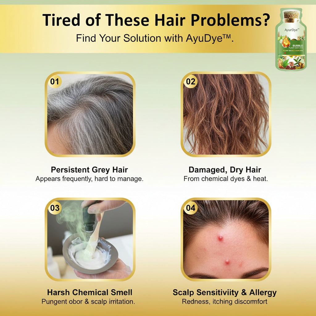 🌿 AyurDye™ – Ayurvedic Bubble Hair Color